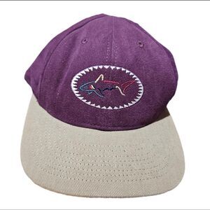 90s y2k granola indie maroon beige rainbow shark hat